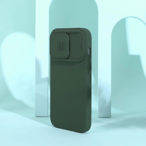 Nillkin CamShield Silky Silicone Case etui iPhone 14 Pro pokrowiec z osłoną na aparat zielony Nillkin CamShield Silky Silicone Case etui iPhone 14 Pro pokrowiec z osłoną na aparat zielony
