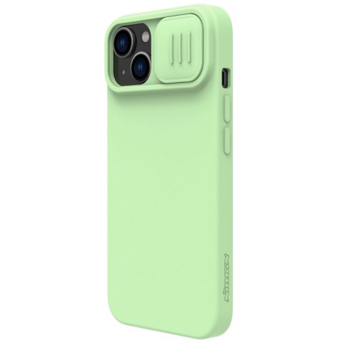 Nillkin CamShield Silky Silicone Case etui iPhone 14 pokrowiec z osłoną na aparat zielony Nillkin CamShield Silky Silicone Case etui iPhone 14 pokrowiec z osłoną na aparat zielony