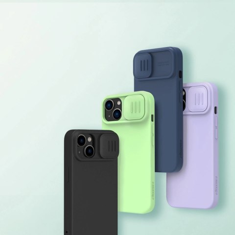 Nillkin CamShield Silky Silicone Case etui iPhone 14 pokrowiec z osłoną na aparat zielony Nillkin CamShield Silky Silicone Case etui iPhone 14 pokrowiec z osłoną na aparat zielony