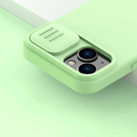 Nillkin CamShield Silky Silicone Case etui iPhone 14 pokrowiec z osłoną na aparat zielony Nillkin CamShield Silky Silicone Case etui iPhone 14 pokrowiec z osłoną na aparat zielony