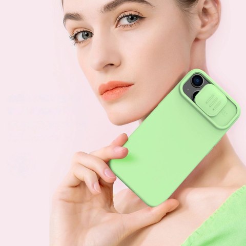 Nillkin CamShield Silky Silicone Case etui iPhone 14 pokrowiec z osłoną na aparat zielony Nillkin CamShield Silky Silicone Case etui iPhone 14 pokrowiec z osłoną na aparat zielony