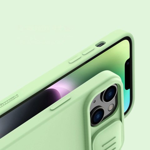 Nillkin CamShield Silky Silicone Case etui iPhone 14 pokrowiec z osłoną na aparat zielony Nillkin CamShield Silky Silicone Case etui iPhone 14 pokrowiec z osłoną na aparat zielony