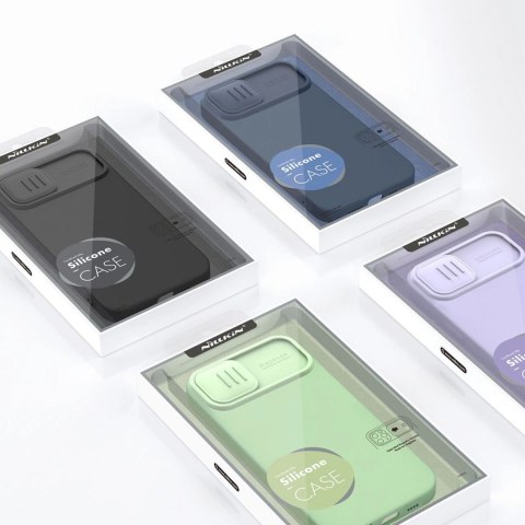 Nillkin CamShield Silky Silicone Case etui iPhone 14 pokrowiec z osłoną na aparat zielony Nillkin CamShield Silky Silicone Case etui iPhone 14 pokrowiec z osłoną na aparat zielony