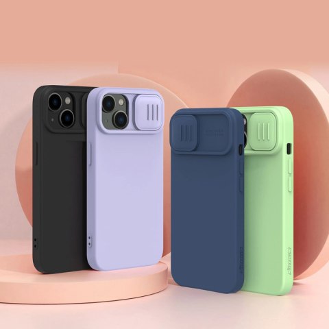Nillkin CamShield Silky Silicone Case etui iPhone 14 pokrowiec z osłoną na aparat zielony Nillkin CamShield Silky Silicone Case etui iPhone 14 pokrowiec z osłoną na aparat zielony