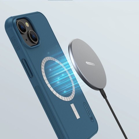 Nillkin Super Frosted Shield Pro Magnetic Case etui iPhone 14 Plus z MagSafe magnetyczne niebieski Nillkin Super Frosted Shield Pro Magnetic Case etui iPhone 14 Plus z MagSafe magnetyczne niebieski