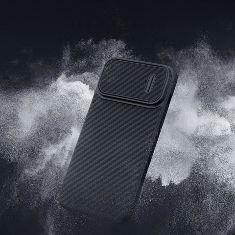Nillkin Synthetic Fiber S Case etui iPhone 14 Pro z osłoną na aparat czarny Nillkin Synthetic Fiber S Case etui iPhone 14 Pro z osłoną na aparat czarny