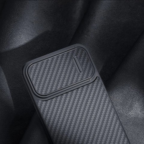 Nillkin Synthetic Fiber S Case etui iPhone 14 Pro z osłoną na aparat czarny Nillkin Synthetic Fiber S Case etui iPhone 14 Pro z osłoną na aparat czarny