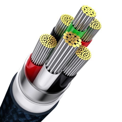 Baseus Flash Series Ⅱ kabel 3w1 do szybkiego ładowania USB-A do USB-C / Micro-USB / Lightning 66W 480Mb/s 1.2m niebieski Baseus Flash Series Ⅱ kabel 3w1 do szybkiego ładowania USB-A do USB-C / Micro-USB / Lightning 66W 480Mb/s 1.2m niebieski