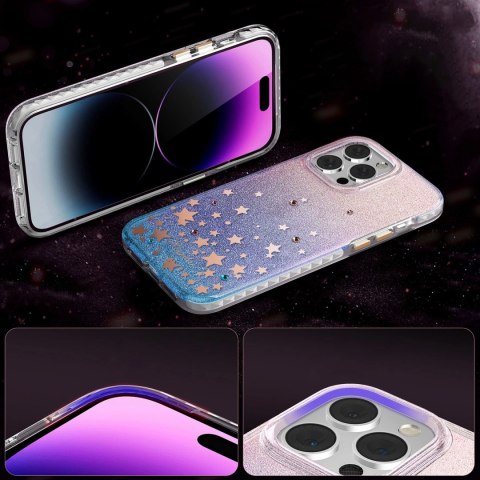 Kingxbar Heart Star Series etui iPhone 14 Pro Max etui w gwiazdki zodiac Kingxbar Heart Star Series etui iPhone 14 Pro Max etui w gwiazdki zodiac