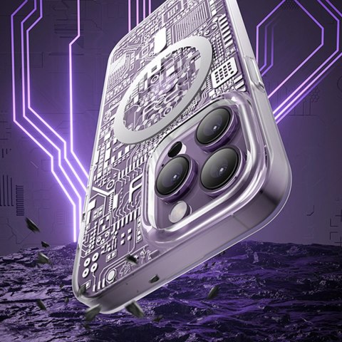 Kingxbar PQY Geek Series magnetyczne etui iPhone 14 Pro MagSafe srebrne Kingxbar PQY Geek Series magnetyczne etui iPhone 14 Pro MagSafe srebrne