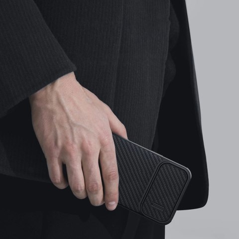Nillkin Synthetic Fiber S Case etui iPhone 14 Pro z osłoną na aparat czarny Nillkin Synthetic Fiber S Case etui iPhone 14 Pro z osłoną na aparat czarny