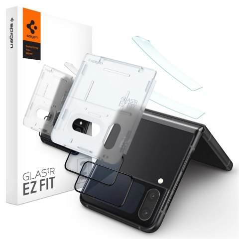 Szkło hartowane Spigen Glas.tR EZ Fit FC z folią na zawiasy na Samsung Galaxy Z Flip 4 - czarne 2 szt. Szkło hartowane Spigen Glas.tR EZ Fit FC z folią na zawiasy na Samsung Galaxy Z Flip 4 - czarne 2 szt.