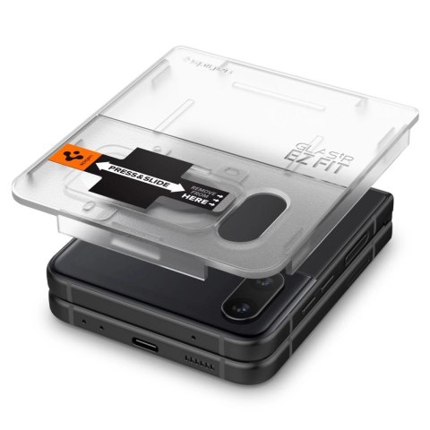 Szkło hartowane Spigen Glas.tR EZ Fit FC z folią na zawiasy na Samsung Galaxy Z Flip 4 - czarne 2 szt. Szkło hartowane Spigen Glas.tR EZ Fit FC z folią na zawiasy na Samsung Galaxy Z Flip 4 - czarne 2 szt.