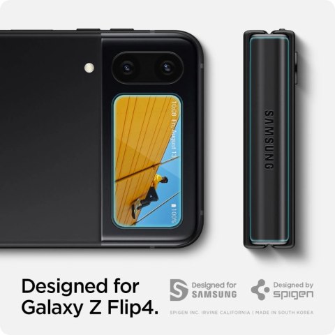 Szkło hartowane Spigen Glas.tR EZ Fit FC z folią na zawiasy na Samsung Galaxy Z Flip 4 - czarne 2 szt. Szkło hartowane Spigen Glas.tR EZ Fit FC z folią na zawiasy na Samsung Galaxy Z Flip 4 - czarne 2 szt.