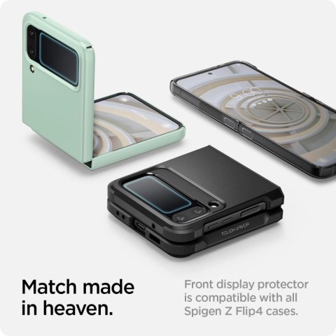 Szkło hartowane Spigen Glas.tR EZ Fit FC z folią na zawiasy na Samsung Galaxy Z Flip 4 - czarne 2 szt. Szkło hartowane Spigen Glas.tR EZ Fit FC z folią na zawiasy na Samsung Galaxy Z Flip 4 - czarne 2 szt.