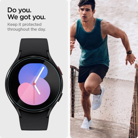 Szkło hartowane Spigen Glas.tR EZ Fit na Samsung Galaxy Watch 4 / 5 (40 mm) - 2 szt.