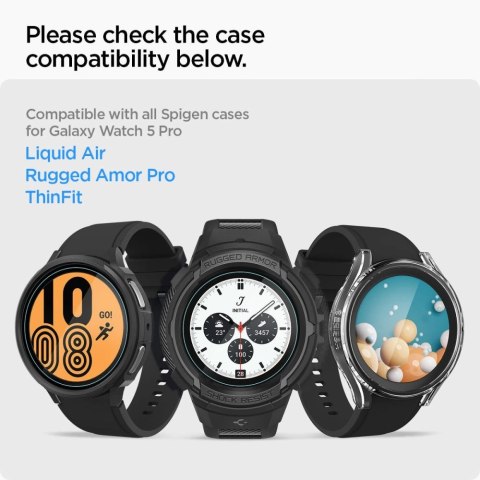 Szkło hartowane Spigen Glas.tR EZ Fit na Samsung Galaxy Watch 5 Pro (45 mm) - 2 szt.