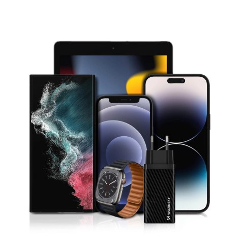 Wozinsky ładowarka GaN 65W z portami USB, USB C wspiera QC 3.0 PD czarna (WWCG01) Wozinsky ładowarka GaN 65W z portami USB, USB C wspiera QC 3.0 PD czarna (WWCG01)