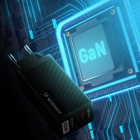 Wozinsky ładowarka GaN 65W z portami USB, USB C wspiera QC 3.0 PD czarna (WWCG01) Wozinsky ładowarka GaN 65W z portami USB, USB C wspiera QC 3.0 PD czarna (WWCG01)