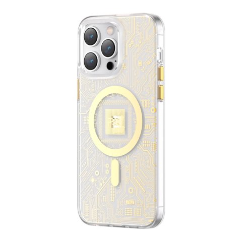 Kingxbar PQY Geek Series magnetyczne etui iPhone 14 Plus MagSafe złote Kingxbar PQY Geek Series magnetyczne etui iPhone 14 Plus MagSafe złote