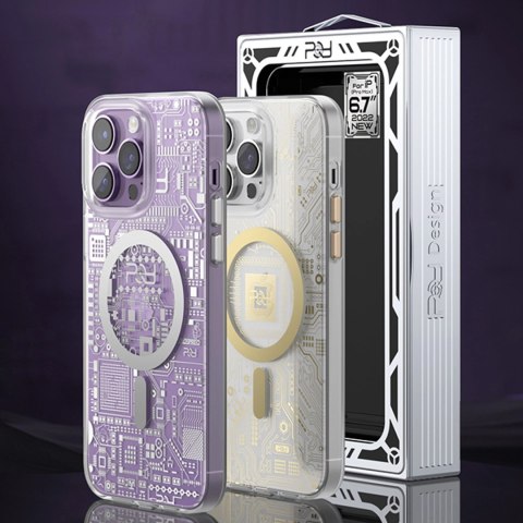 Kingxbar PQY Geek Series magnetyczne etui iPhone 14 Pro Max MagSafe srebrne Kingxbar PQY Geek Series magnetyczne etui iPhone 14 Pro Max MagSafe srebrne