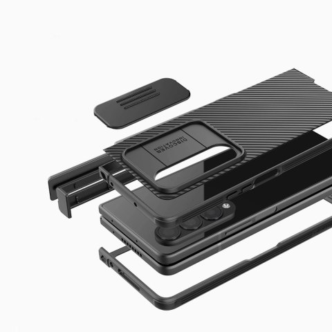 Nillkin CamShield Pro Case (suit) etui Samsung Galaxy Z Fold 4 pokrowiec z osłoną na aparat podstawka niebieskie Nillkin CamShield Pro Case (suit) etui Samsung Galaxy Z Fold 4 pokrowiec z osłoną na aparat podstawka niebieskie