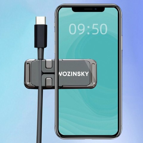 Wozinsky uchwyt na telefon magnetyczny z organizerem do kabli (WMCDO-B1) Wozinsky uchwyt na telefon magnetyczny z organizerem do kabli (WMCDO-B1)