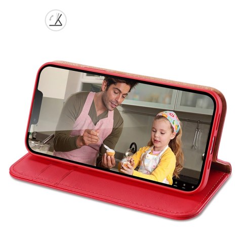 Dux Ducis Hivo skórzane etui z klapką pokrowiec ze skóry naturalnej portfel na karty i dokumenty iPhone 14 Plus czerwony Dux Ducis Hivo skórzane etui z klapką pokrowiec ze skóry naturalnej portfel na karty i dokumenty iPhone 14 Plus czerwony