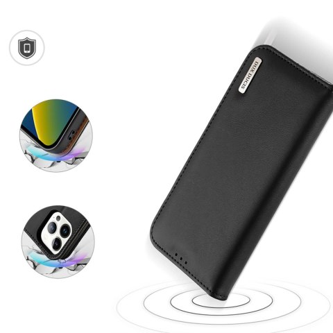 Dux Ducis Hivo skórzane etui z klapką pokrowiec ze skóry naturalnej portfel na karty i dokumenty iPhone 14 Pro czarny Dux Ducis Hivo skórzane etui z klapką pokrowiec ze skóry naturalnej portfel na karty i dokumenty iPhone 14 Pro czarny