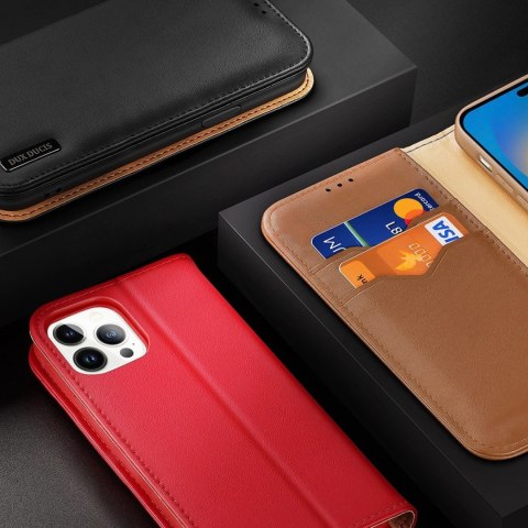 Dux Ducis Hivo skórzane etui z klapką pokrowiec ze skóry naturalnej portfel na karty i dokumenty iPhone 14 Pro czarny Dux Ducis Hivo skórzane etui z klapką pokrowiec ze skóry naturalnej portfel na karty i dokumenty iPhone 14 Pro czarny