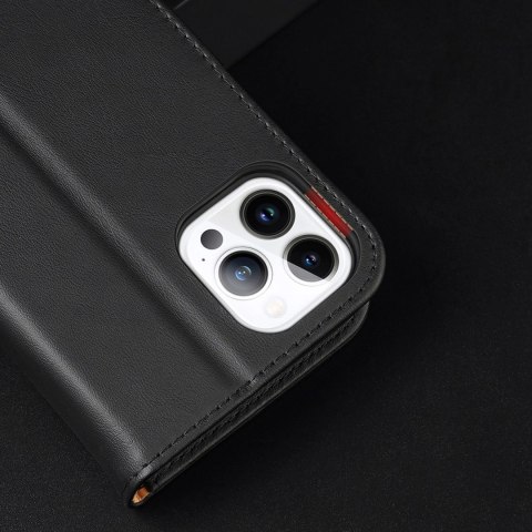 Dux Ducis Hivo skórzane etui z klapką pokrowiec ze skóry naturalnej portfel na karty i dokumenty iPhone 14 Pro czarny Dux Ducis Hivo skórzane etui z klapką pokrowiec ze skóry naturalnej portfel na karty i dokumenty iPhone 14 Pro czarny