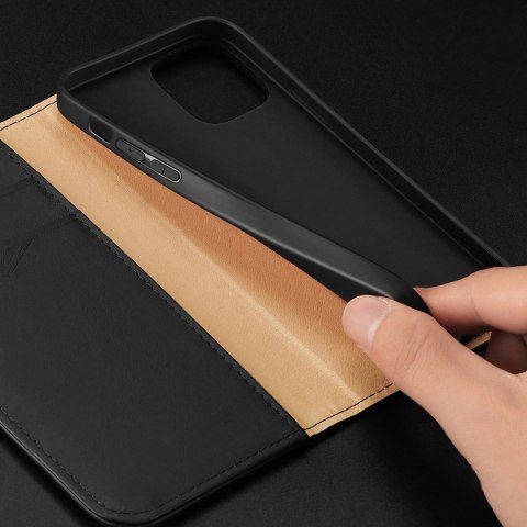 Dux Ducis Hivo skórzane etui z klapką pokrowiec ze skóry naturalnej portfel na karty i dokumenty iPhone 14 Pro czarny Dux Ducis Hivo skórzane etui z klapką pokrowiec ze skóry naturalnej portfel na karty i dokumenty iPhone 14 Pro czarny