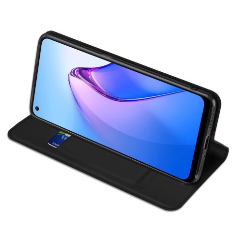 Dux Ducis Skin Pro etui Oppo Reno 8 pokrowiec z klapką portfel na kartę podstawka czarne