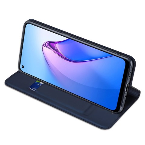 Dux Ducis Skin Pro etui Oppo Reno 8 pokrowiec z klapką portfel na kartę podstawka niebieskie Dux Ducis Skin Pro etui Oppo Reno 8 pokrowiec z klapką portfel na kartę podstawka niebieskie