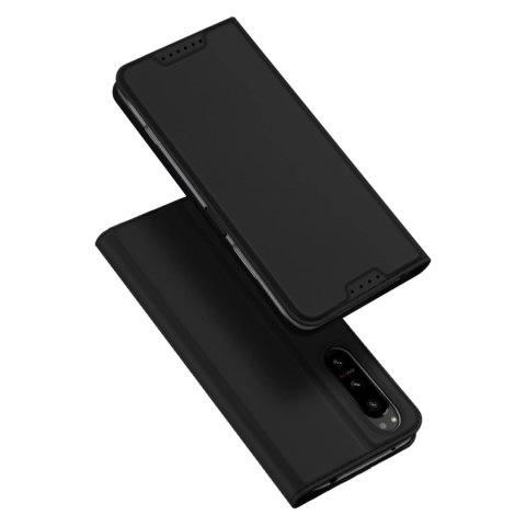 Dux Ducis Skin Pro etui Sony Xperia 5 IV pokrowiec z klapką portfel na kartę podstawka czarne Dux Ducis Skin Pro etui Sony Xperia 5 IV pokrowiec z klapką portfel na kartę podstawka czarne