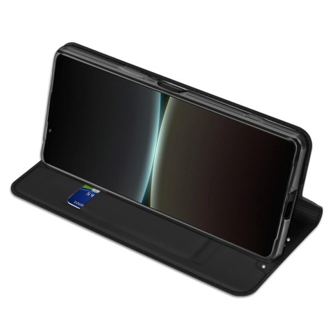 Dux Ducis Skin Pro etui Sony Xperia 5 IV pokrowiec z klapką portfel na kartę podstawka czarne Dux Ducis Skin Pro etui Sony Xperia 5 IV pokrowiec z klapką portfel na kartę podstawka czarne