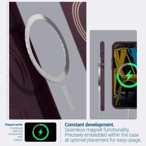Etui Caseology Parallax Mag z MagSafe na iPhone 14 Plus - burgundowe