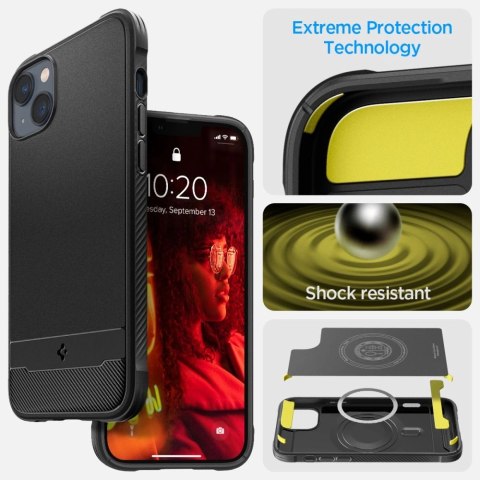 Etui Spigen Rugged Armor Mag z MagSafe na iPhone 14 Plus - czarny mat Etui Spigen Rugged Armor Mag z MagSafe na iPhone 14 Plus - czarny mat