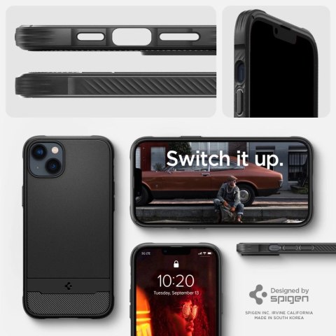 Etui Spigen Rugged Armor Mag z MagSafe na iPhone 14 Plus - czarny mat Etui Spigen Rugged Armor Mag z MagSafe na iPhone 14 Plus - czarny mat