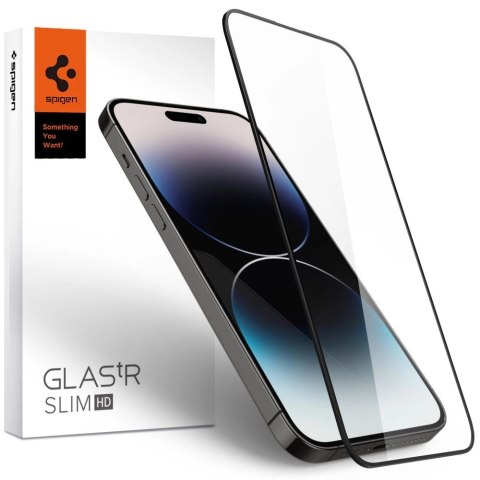 Szkło hartowane Spigen Glass FC na iPhone 14 Pro Max - czarne Szkło hartowane Spigen Glass FC na iPhone 14 Pro Max - czarne
