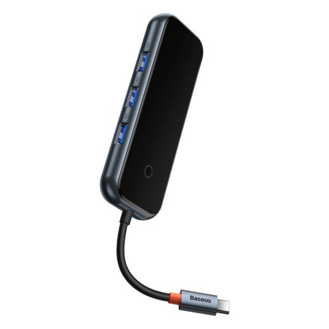 Baseus AcmeJoy HUB 4-portowy (USB-C do 1x USB-C PD&Data/3x USB3.0) ciemnoszary (WKJZ010013) Baseus AcmeJoy HUB 4-portowy (USB-C do 1x USB-C PD&Data/3x USB3.0) ciemnoszary (WKJZ010013)