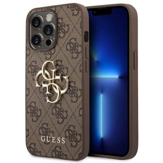 Etui Guess 4G Big Metal Logo na iPhone 14 Pro Max - brązowe