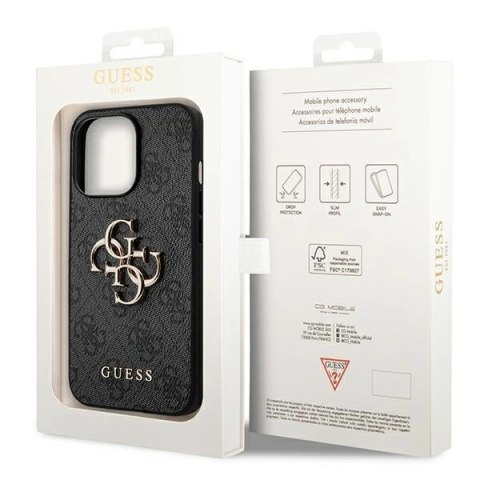 Etui Guess 4G Big Metal Logo na iPhone 14 Pro Max - szare