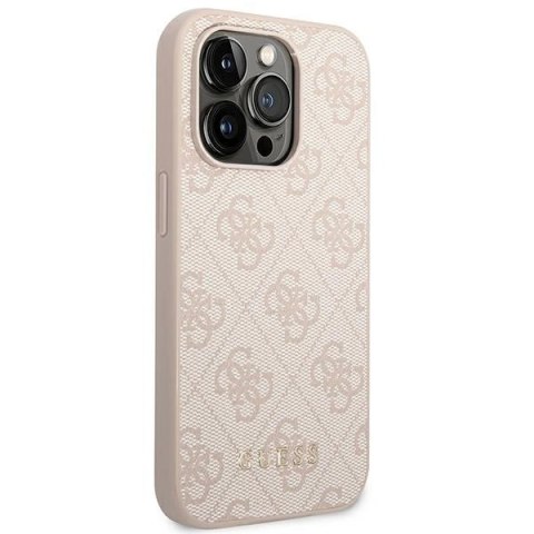Etui Guess 4G Metal Gold Logo na iPhone 14 Pro Max - różowe
