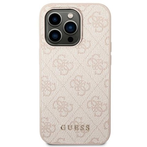 Etui Guess 4G Metal Gold Logo na iPhone 14 Pro - różowe