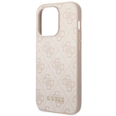 Etui Guess 4G Metal Gold Logo na iPhone 14 Pro - różowe