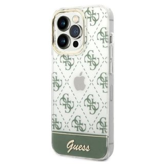 Etui Guess 4G Pattern Script na iPhone 14 Pro Max - khaki