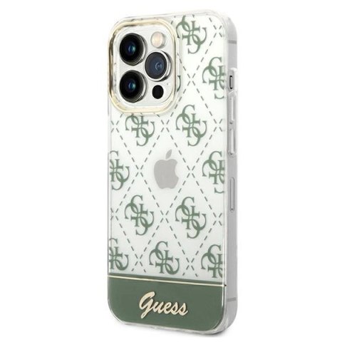Etui Guess 4G Pattern Script na iPhone 14 Pro Max - khaki