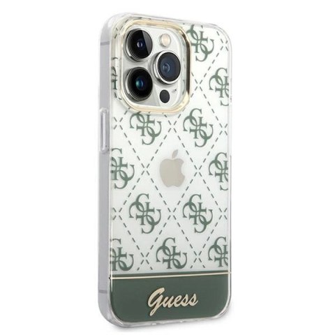 Etui Guess 4G Pattern Script na iPhone 14 Pro Max - khaki