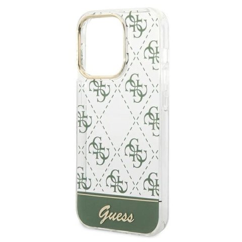 Etui Guess 4G Pattern Script na iPhone 14 Pro Max - khaki